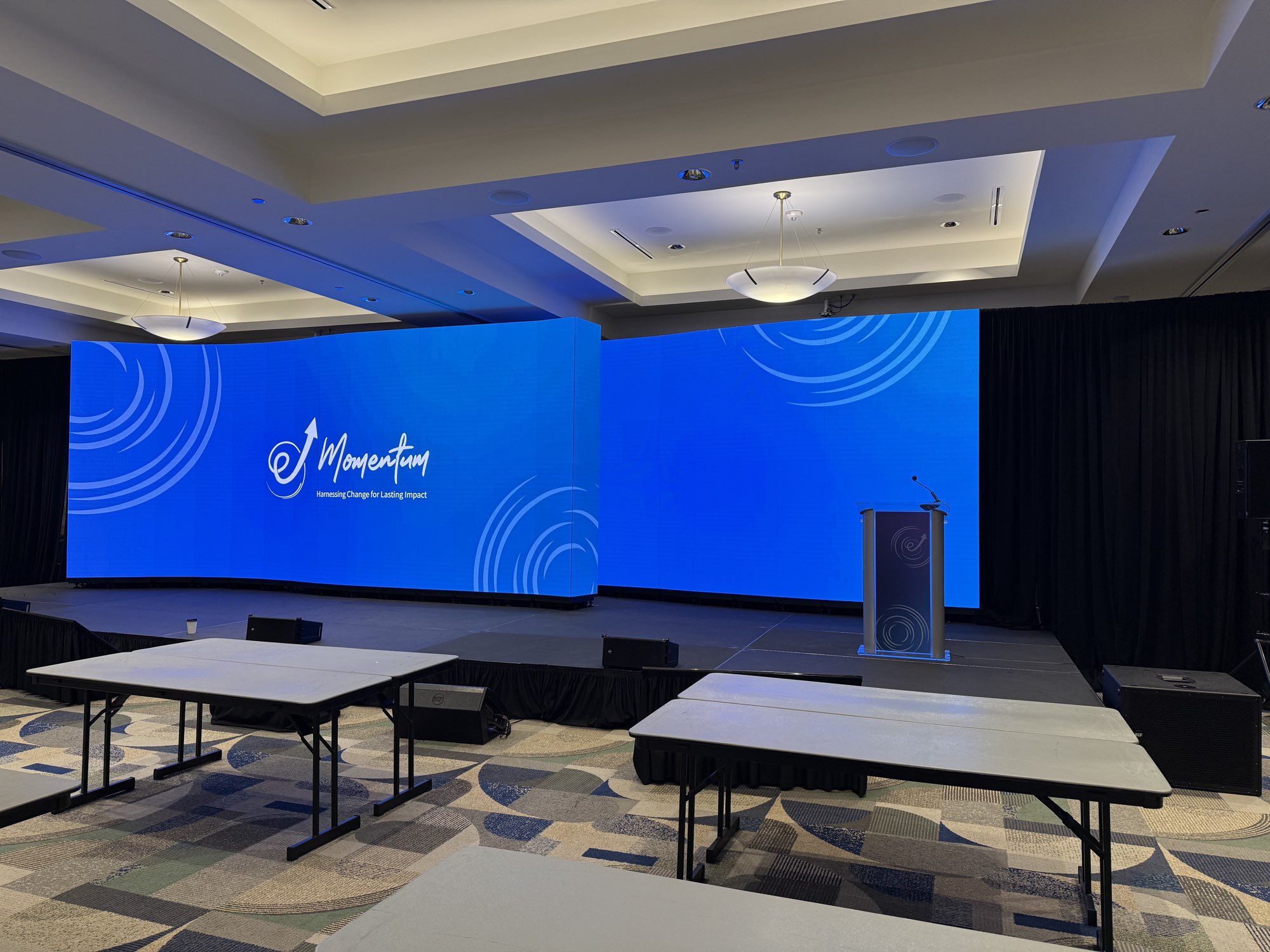 Absen PL2.5 Pro LED video wall built as a wide 16 by 9 surface at a corporate event