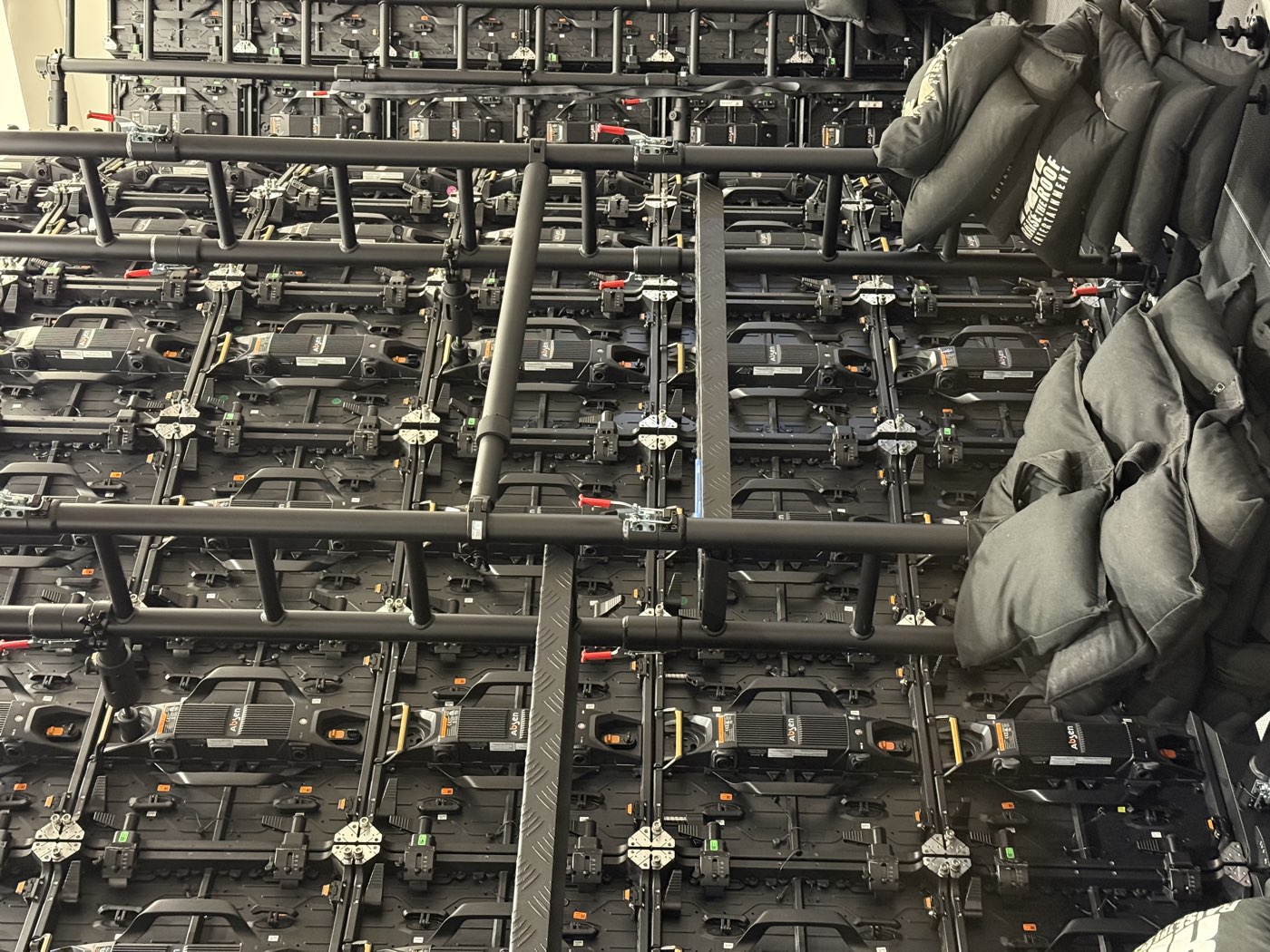 Rear detail of panels, ground support and ballast